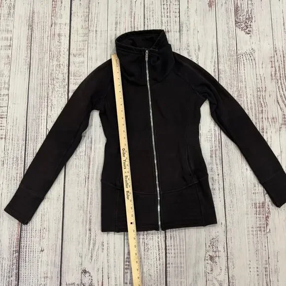 Lululemon Black Funnel Neck Full Zip Jacket Size 4 - Picture 10 of 10